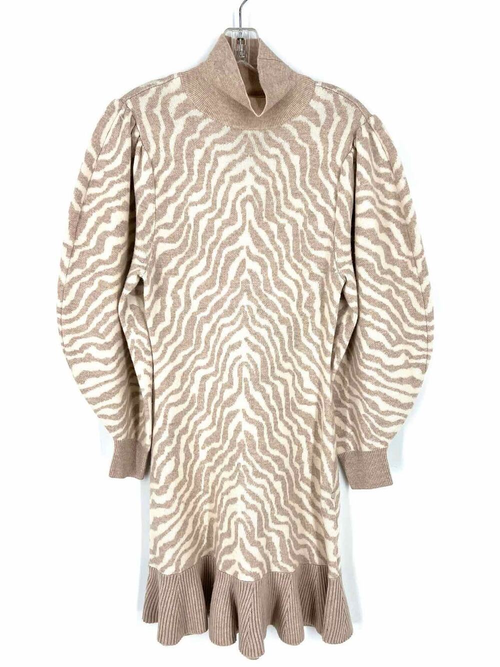 Ulla Johnson Size S Beige/Cream Print Knit Designer Dress